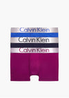 Calvin Klein 3 Pack Steel Cotton Stretch Boxers, Blue Multi