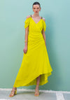 Kameya Bead Strap Cold Shoulder Maxi Dress, Yellow