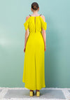 Kameya Bead Strap Cold Shoulder Maxi Dress, Yellow
