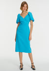 Exquise Puff Sleeve Midi Dress, Blue
