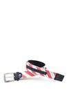 One Varones Stripe Effect Belt, Red