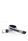 One Varones Stripe Effect Belt, Navy