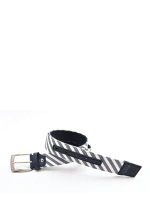 One Varones Stripe Effect Belt, Navy