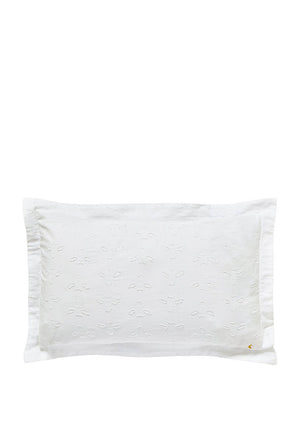 Joules Botanical Bee Clipped Pillowcase, Chalk