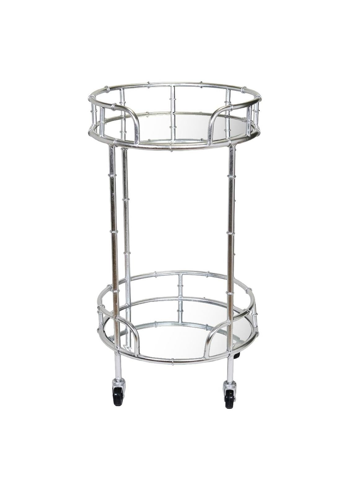 WJ Sampson Silver Round Drinks Trolley