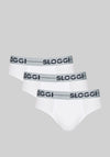 Sloggi Mens Go 3 Pack Mini Trunks, White