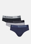 Sloggi Mens Go 3 Pack Mini Trunks, Multi