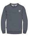 11Degrees Small Logo Core Sweatshirt, Shadow Grey