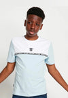 11 Degrees Boys Taped Block Logo T-Shirt, Powder Blue