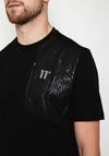 11 Degrees Mixed Fabric T-Shirt, Black