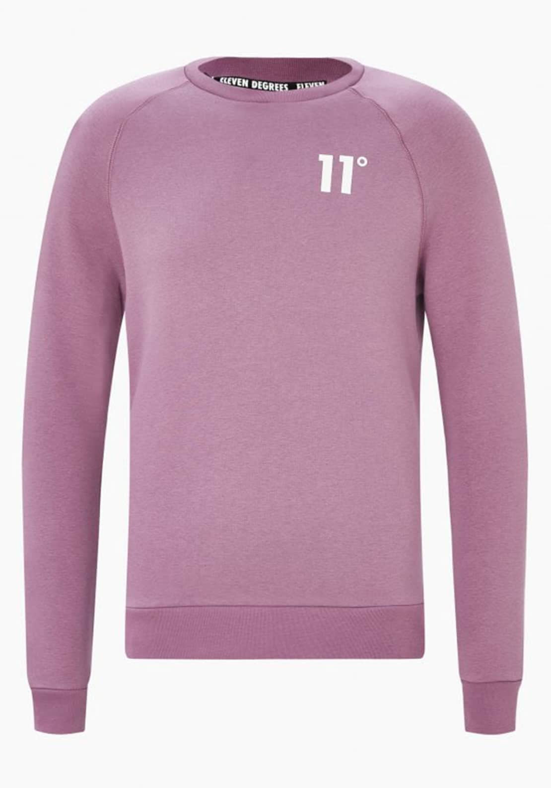 11 Degrees Core Crew Neck Sweater, Berry Mist