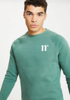 11 Degrees Core Crew Neck Sweater, Elm Green