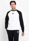 11 Degrees Onyx Crew Neck Sweater, White & Black