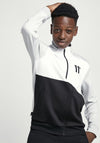 11Degrees Cut and Sew Track Top, Black/Grey