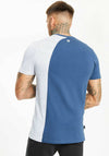 11 Degrees Mixed Fabric Cut & Sew T-Shirt, Insignia Blue
