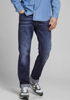 Jack & Jones Mens Clark Original Regular Fit Jeans, Blue Denim