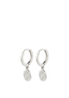 Pilgrim Nomad Disc Hoop Earrings, Silver