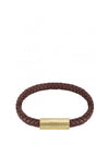 Hugo Boss 1580151 Mens Leather Braided Bracelet, Brown