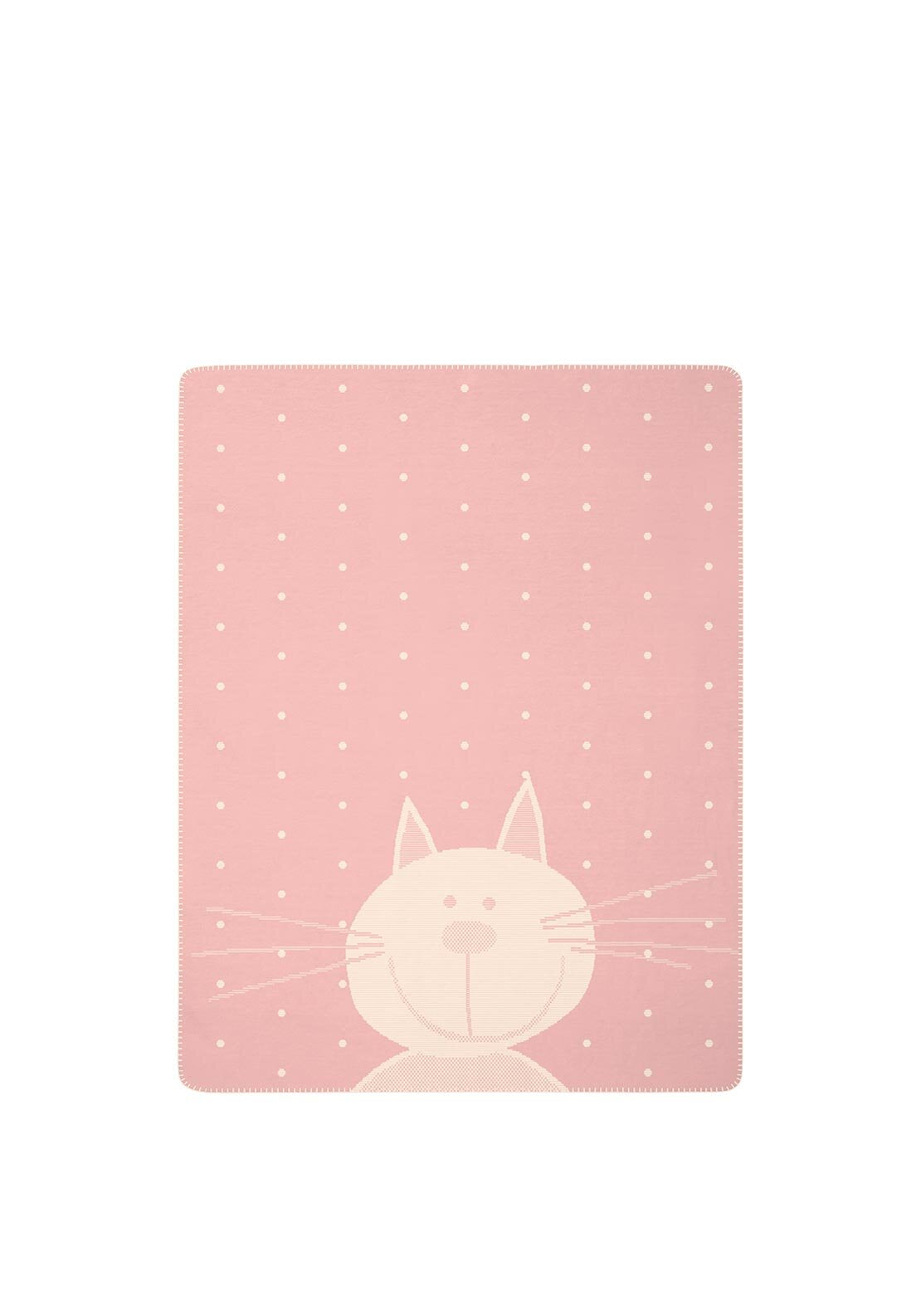Biederlack Reversible Cotton Blanket, Pink & White