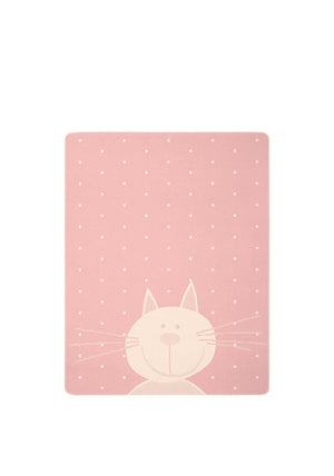 Biederlack Reversible Cotton Blanket, Pink & White