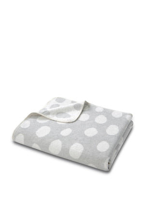 Biederlack Reversible Cotton Blanket, Grey & White