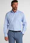 1863 by Eterna Comfort Fit Checked Long Sleeve Shirt, Light Blue