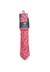 1880 Club Floral Print Handmade Tie and Pocket Square, Red