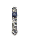 1880 Club Floral Print Handmade Tie and Pocket Square, Black Multi