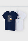 Mayoral Boys 2-Piece Sea T-Shirt Set, White and Navy