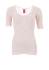 White Snowdrop Short Sleeve Spencer, Pink