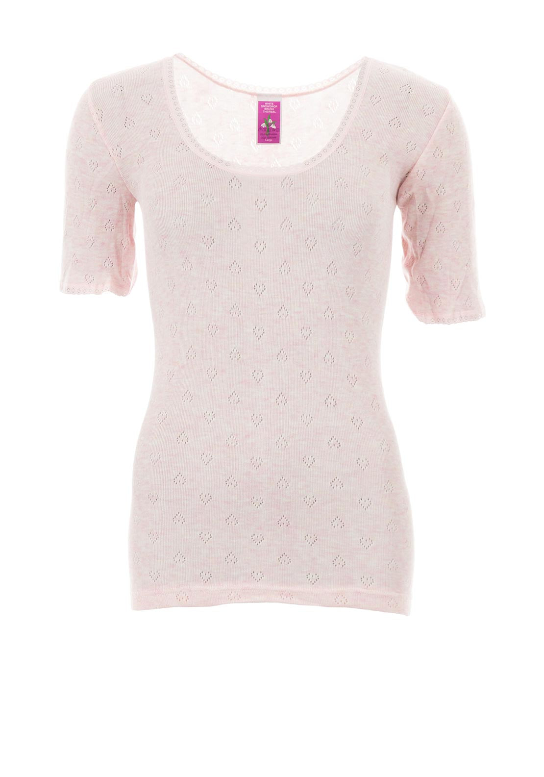 White Snowdrop Short Sleeve Spencer, Pink