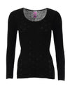 White Snowdrop Long Sleeve Spencer, Black