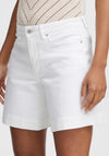 Ichi Denim Midi Shorts, White Denim