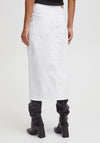 Ichi Denim Midi Skirt, White Denim