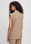 Ichi Cadova Tie Waist Waistcoat, Natural
