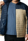 Columbia Silver Falls Hooded Padded Jacket, Ancient Fossil & Collegiate Navy
