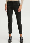 Fransa Slim Leg Cropped Trousers, Black