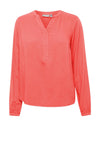 Fransa Waffle Textured Pattern Blouse, Coral
