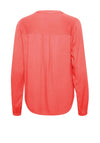 Fransa Waffle Textured Pattern Blouse, Coral