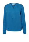 Fransa Waffle Textured Pattern Blouse, Blue