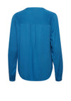 Fransa Waffle Textured Pattern Blouse, Blue