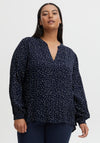 Fransa Polka Dot Blouse, Navy Blazer