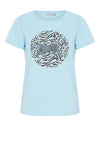 Fransa Suni Leopard Graphic T-Shirt, Blue
