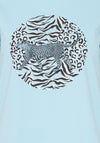 Fransa Suni Leopard Graphic T-Shirt, Blue