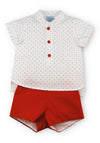 Sardon Baby Boys Sailor Shirt and Shorts, Red
