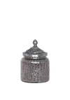 Fern Cottage Small Bulbus Glass Trinket Jar, Rustic Silver