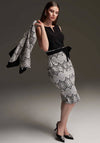 Joseph Ribkoff Abstract Lace Skirt Midi Dress, Black & White