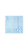 Sardon Baby Knitted Ribbon Detail Blanket, Blue
