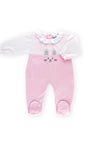 Sardon Baby Girl Embroidered Print Babygrow, Pink