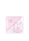 Sardon Baby Girl Towel and Bib Gift Set, Pink